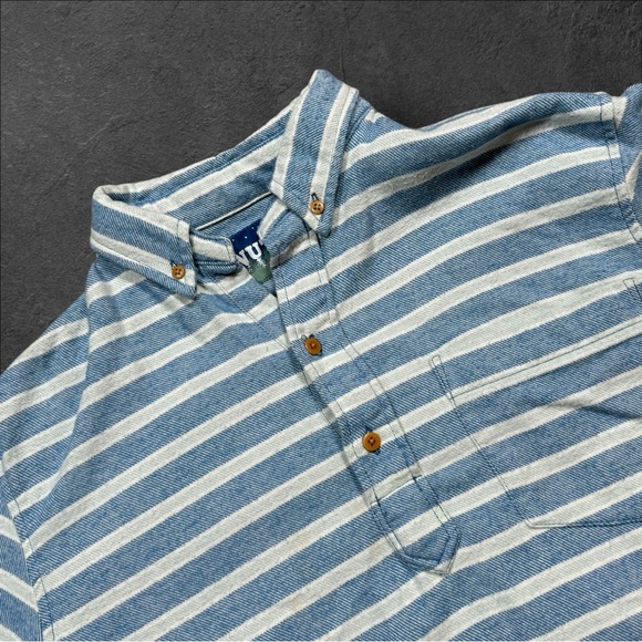 The Nutter Shirt By Chubbies Size Medium 100% Cotton‎ Blue Stripped - Picture 1 of 7